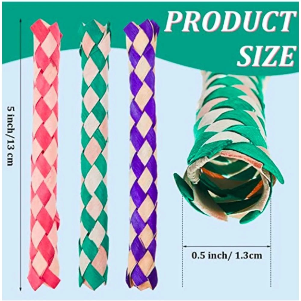 Classic Chinese Bamboo Finger Traps, Pack of 72, Assorted Colors U7768