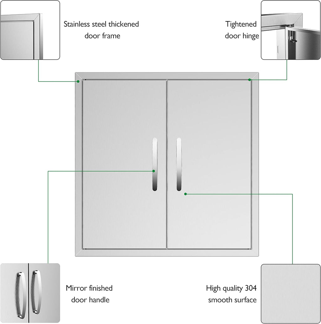 Stainless Steel 24''W x 24''H Outdoor Kitchen Doors V14852