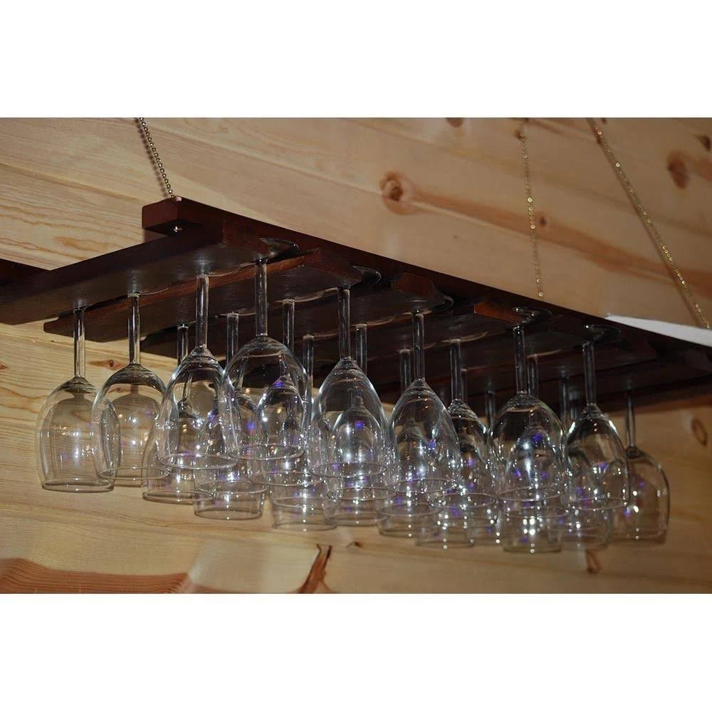 Walnut Glass Rack, 14 x 35 in. Z68499