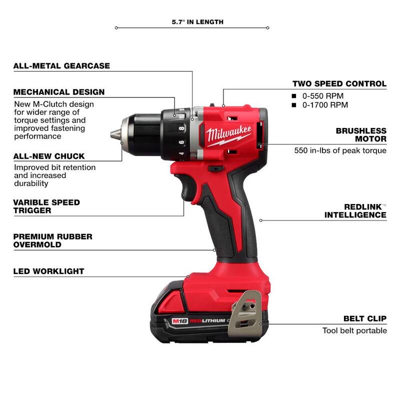 18V Lithium-Ion Brushless Cordless Compact Drill/Impact Combo Kit with Reciprocating Saw M60113