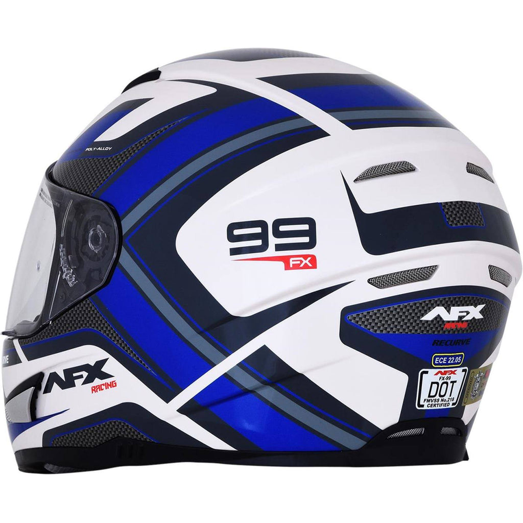 Pearl White/Blue Recurve Helmet A2606