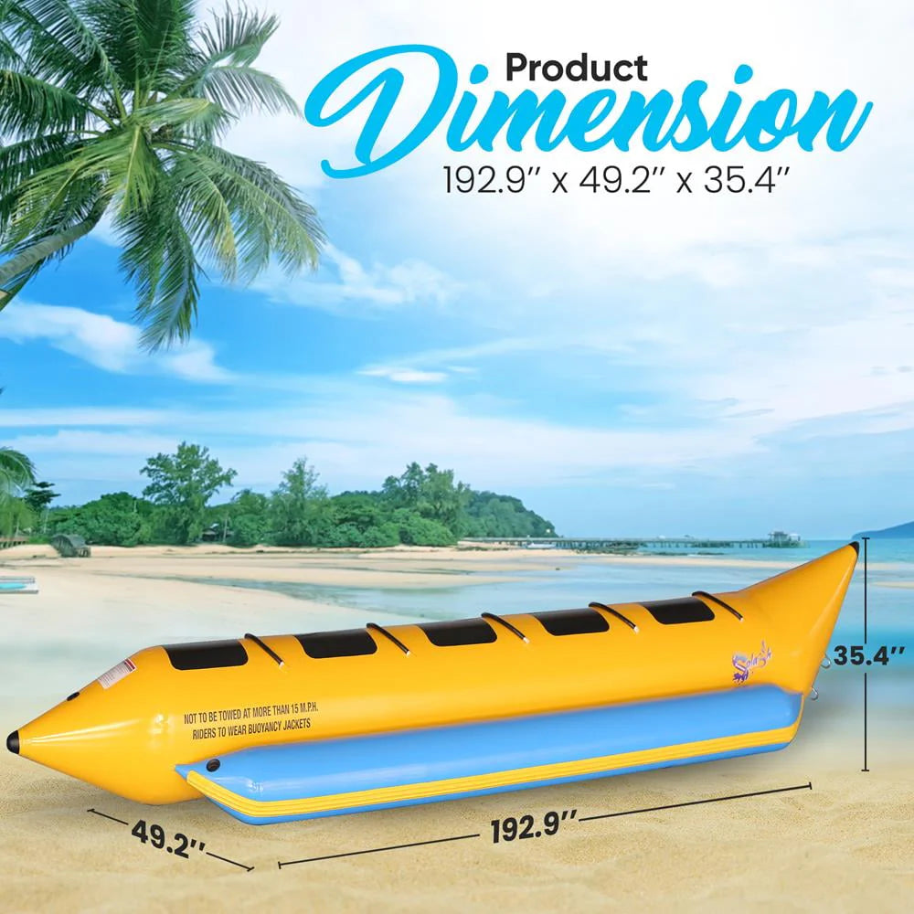 5 Person Inflatable Banana Boat with Storage Bag J2236