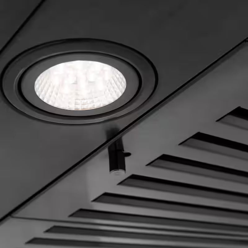 48 in. 400 CFM Convertible Wall Mount Range Hood in Black Stainless Steel with 2 Charcoal Filters O121917