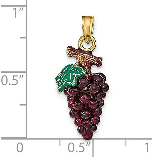 14K Yellow Gold Enamel Grapes W1554