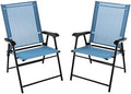 Turquoise Folding Patio Chairs Set of 2 M15765