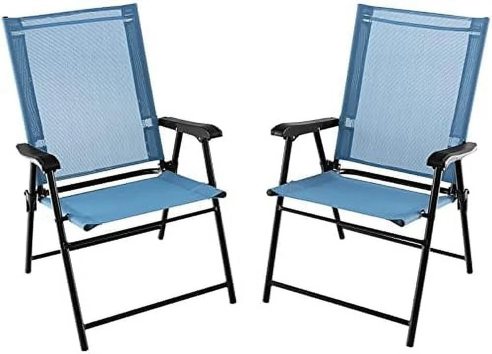 Turquoise Folding Patio Chairs Set of 2 M15765