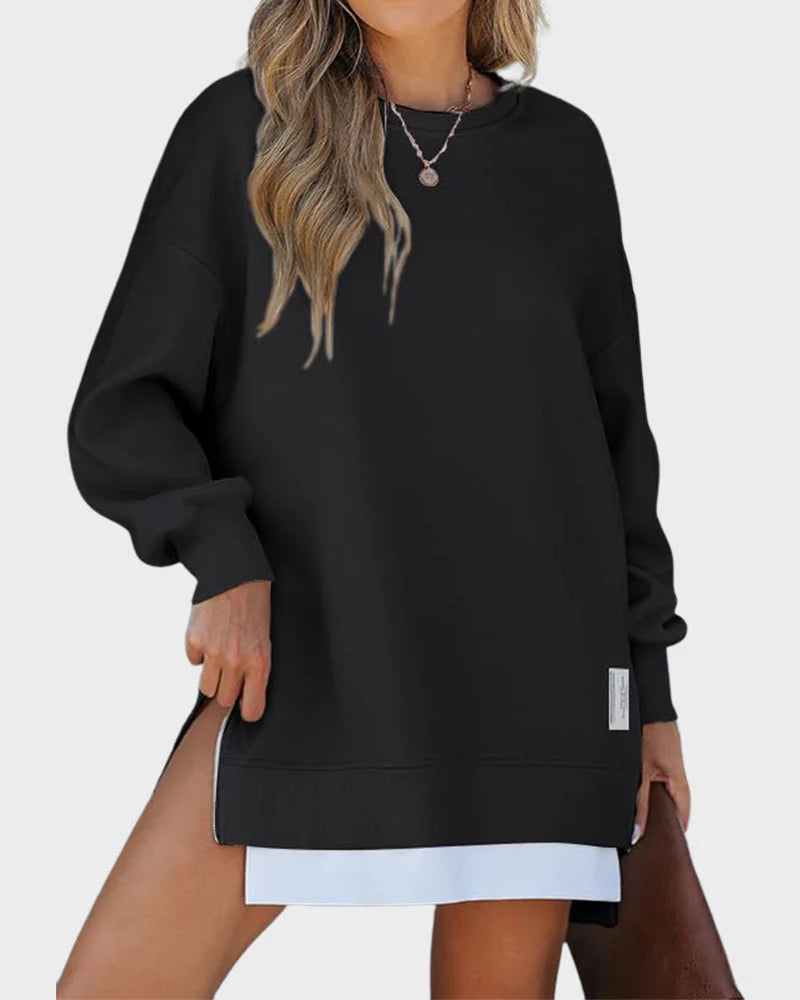 Long Sleeve Zipper Oversized Sweatshirt Q482029
