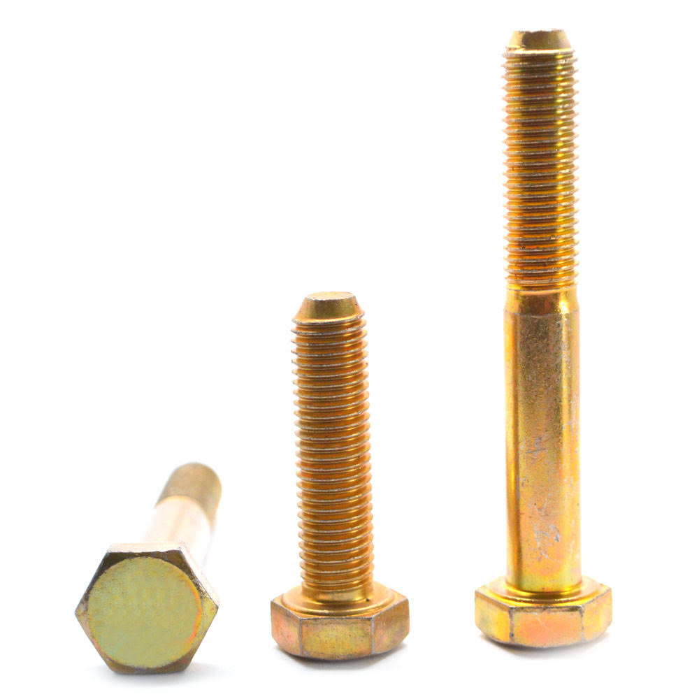 1/2x22-20 x 1 1/4x22 Fine Thread Grade 8 Hex Cap Screw Alloy Steel Yellow Zinc Plated V638977