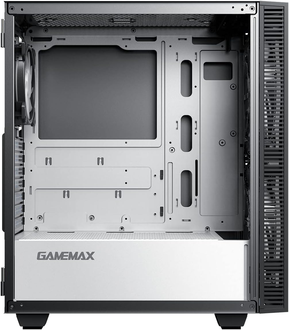Black Mid-Tower ATX ARGB PC Gaming Case with Tempered Glass Side Panel X524189