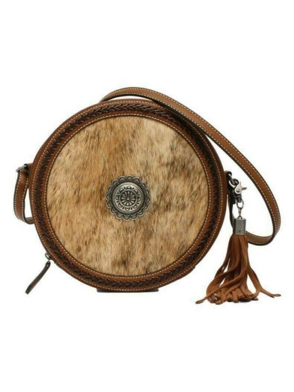 Brown Fringe Calf Hair Bag J91983