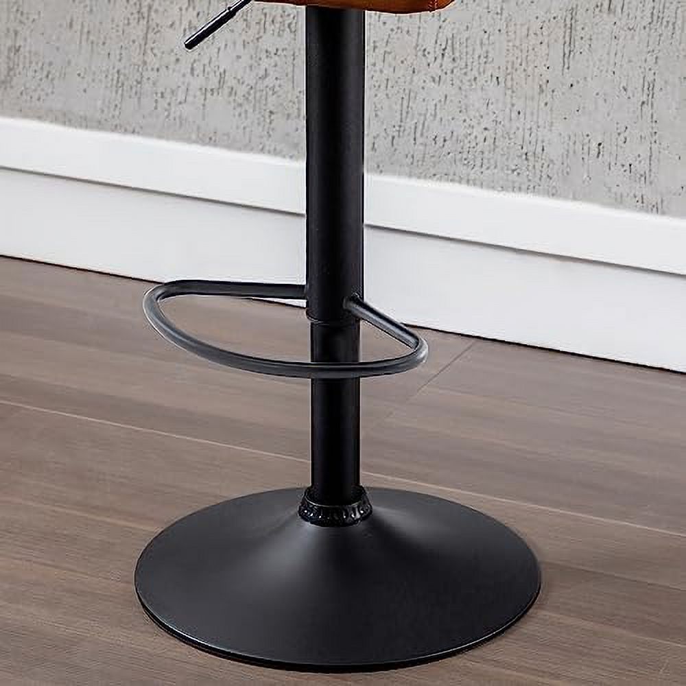 Black Faux Leather Swivel Counter Height Stools with Footrest R55805