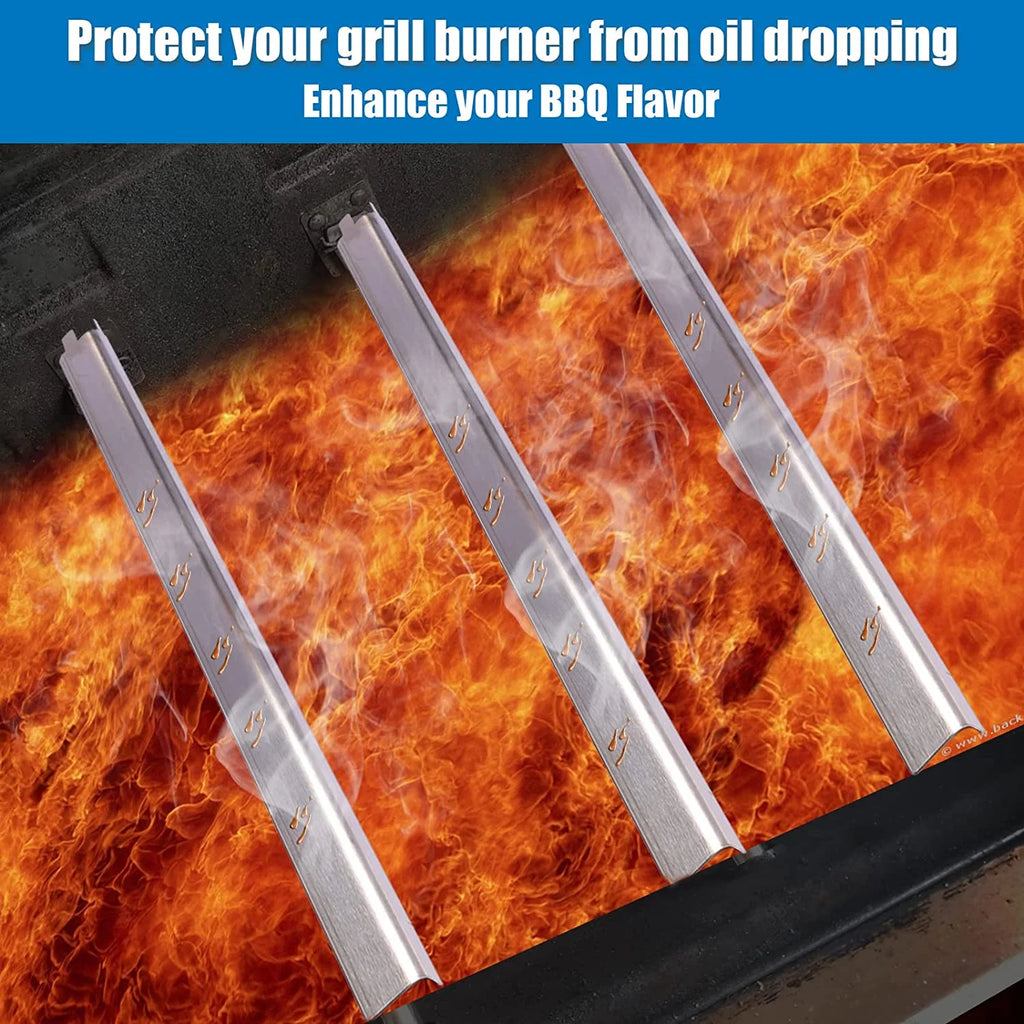 4 Pack Stainless Steel Heat Shields Tents for Gas Grill U8363