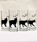 Set of 4 Black Cat Glasses X7310