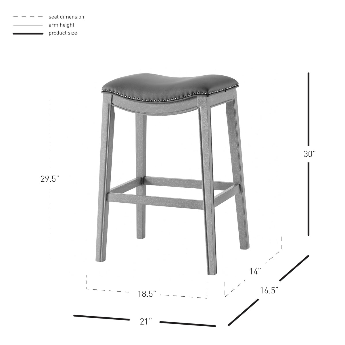Blue PU Leather Bar Stool P842