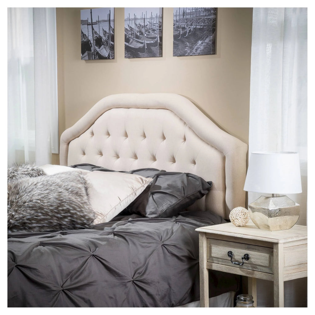 Beige Tufted California King Headboard V7326