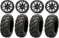 Matte Black 15 Wheels Blackwater Tires 4x137 Bolt Pattern 10mmx1.25 Lug Kit M79168