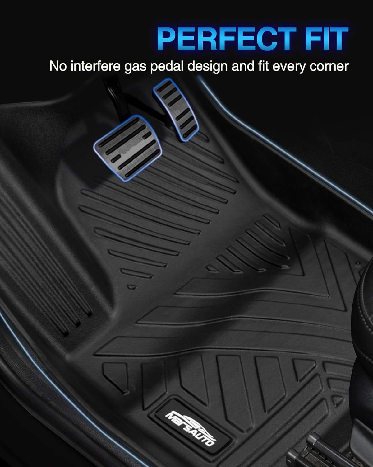 Custom Fit All Weather TPE Black Car Floor Mats Full Set W46652
