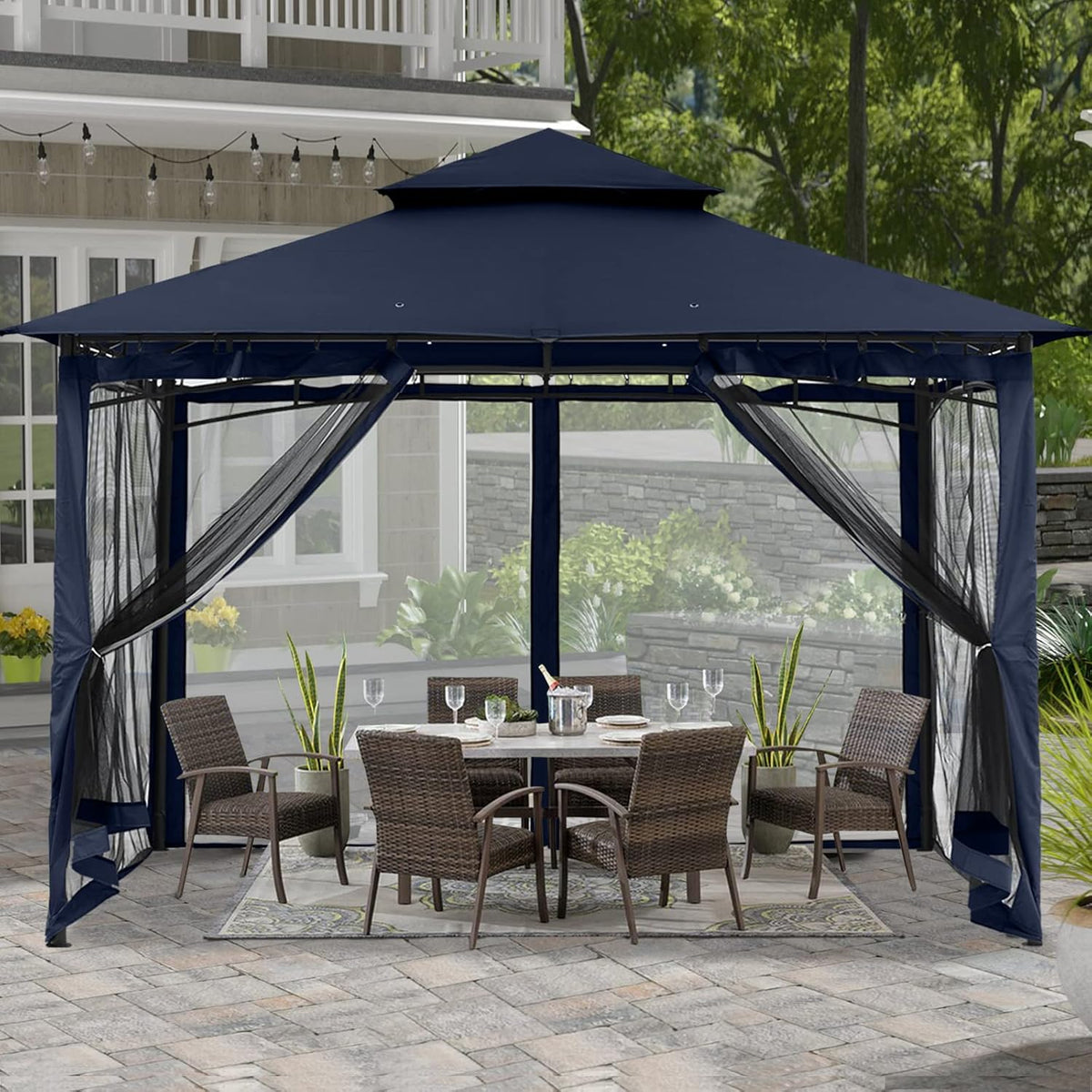 10x12 Gazebo with Netting Q9103