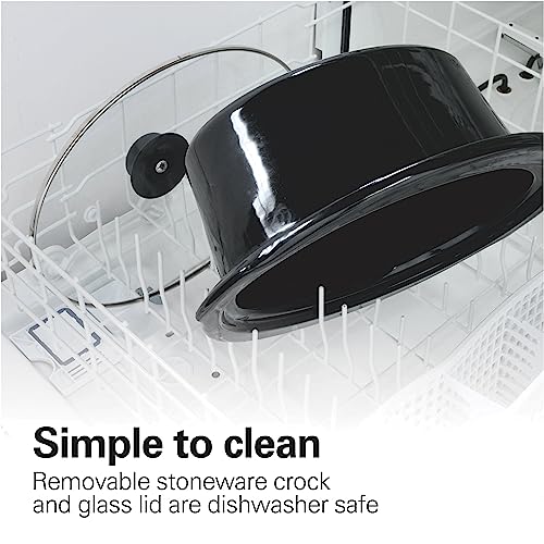 6-Quart Black Portable Slow Cooker Y1429