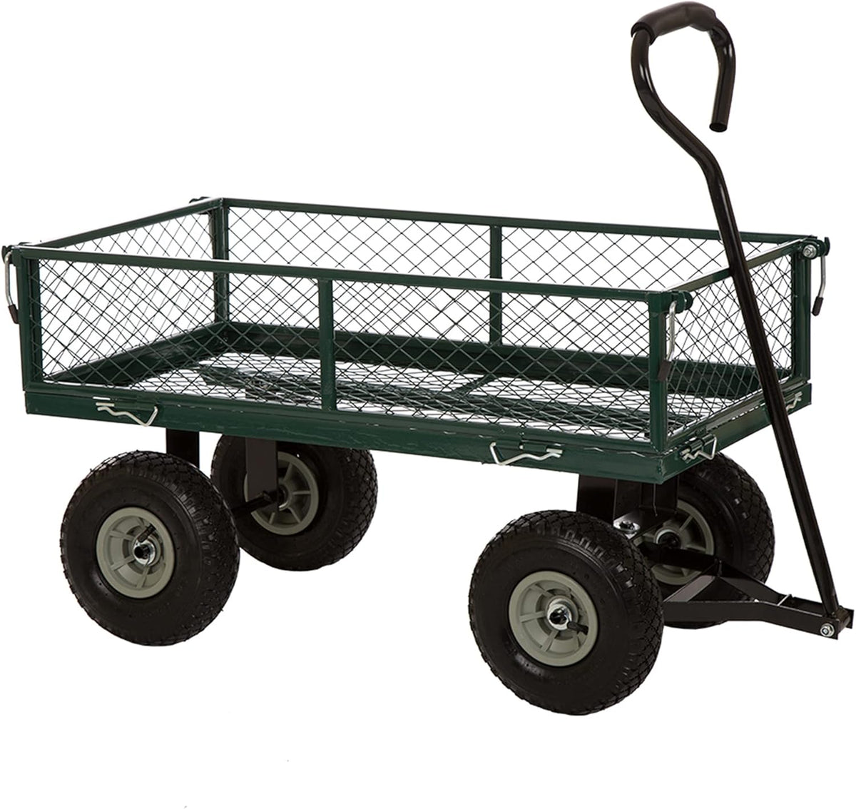 Heavy Duty Steel Utility Cart 550-lbs Capacity with Removable Sides and 10 Inch Wheels T5132