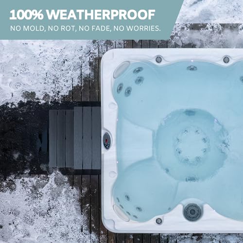 Hot Tub Steps, Gray Non-Slip, Heavy Duty Outdoor Spa Stairs N421506
