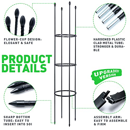 60" Tall Tomato Cage Plant Support with Plant Clips S2800