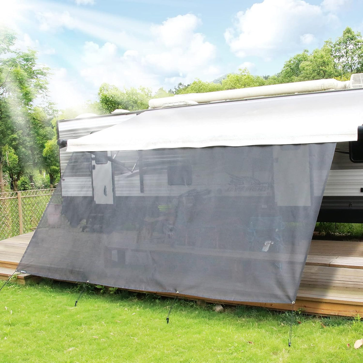 RV Awning Shade Screen Kit 8'x15'3 Pack of 2 K914