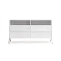 White Manufactured Wood Four Drawers Double Dresser E509
