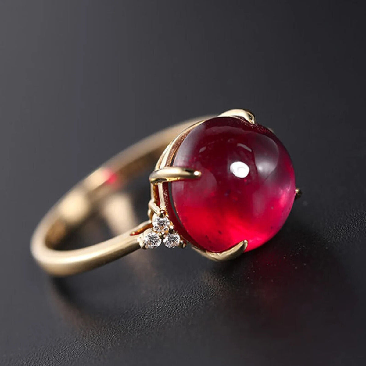 14k Gold Red Ruby Ring R147