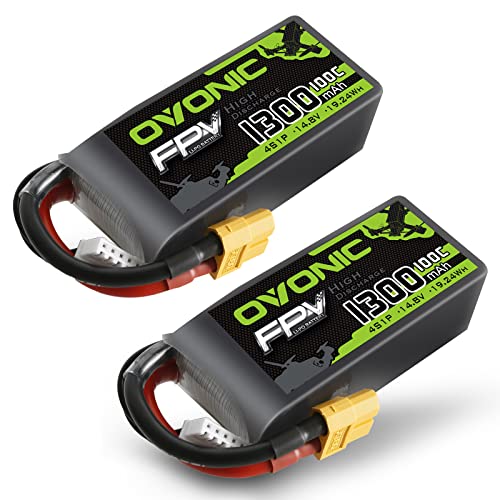 4s 1300mAh 100C 14.8V Lipo Battery with XT60 Connector 2 Packs C27522