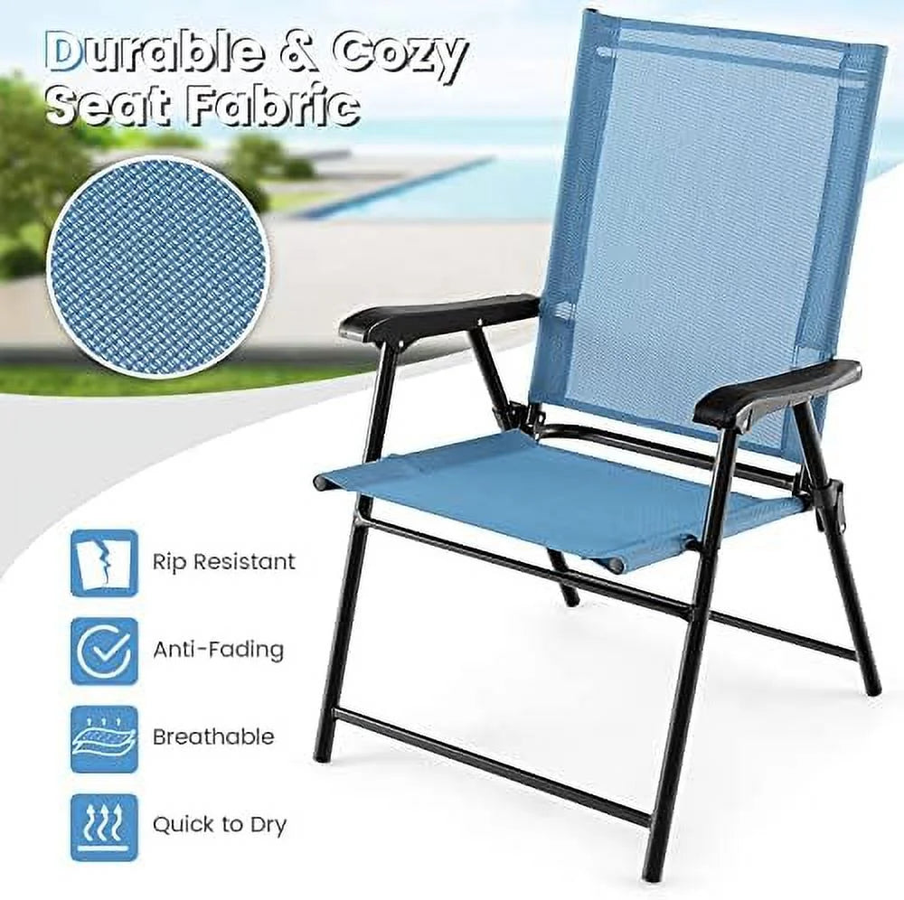 Turquoise Folding Patio Chairs Set of 2 M15765