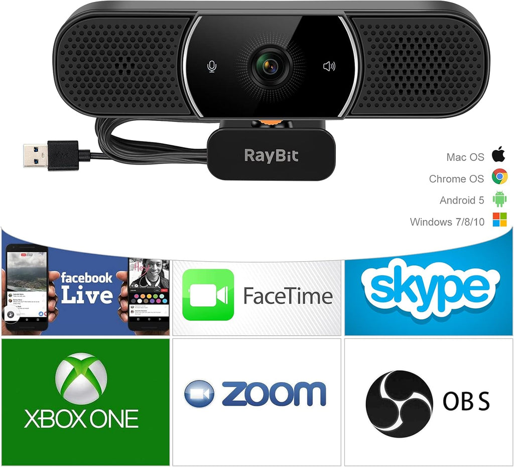 2 Pack Webcam with Microphone and Speaker Z38831