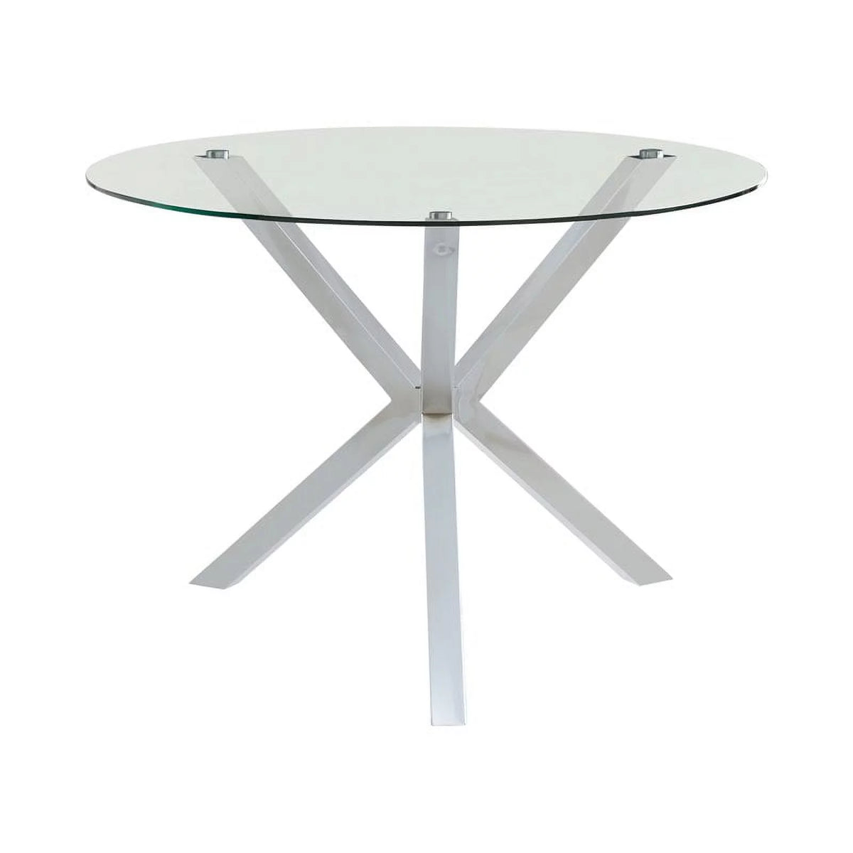5 Piece Round Glass Top Dining Table and 4 Chairs X21336
