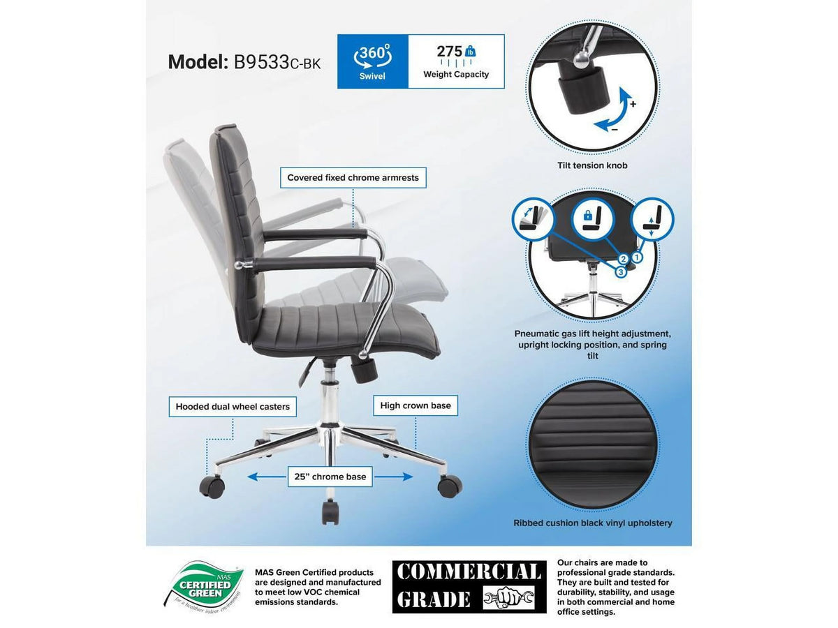 Black Vinyl Hospitality Chair Q86155