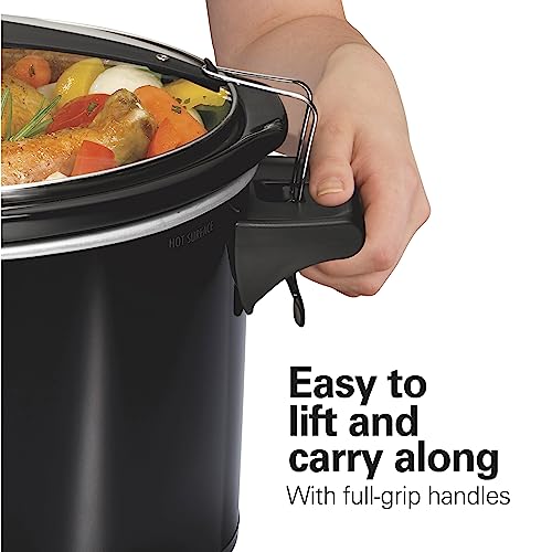 6-Quart Black Portable Slow Cooker Y1429