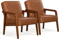 Light Brown 2 Pieces PU Leather Accent Chair E749799