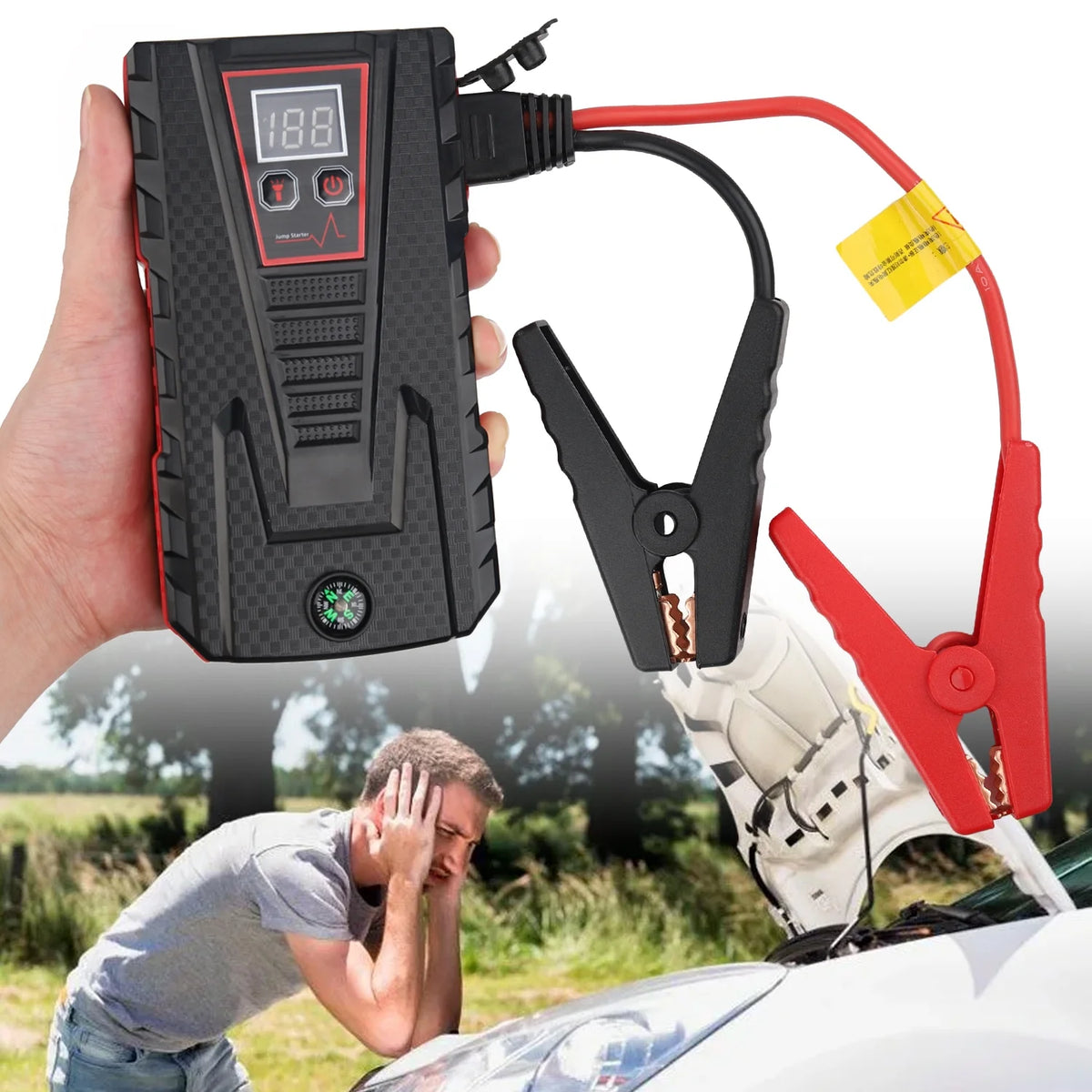 Car Jump Starter 5000A Peak 99800mAh Battery Portable Power Bank T728