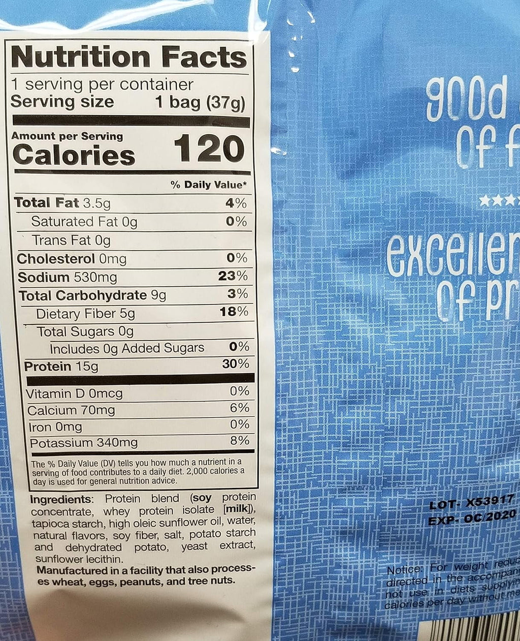 Ranch Protein Chips, 15G Protein, 7 Single Serving Bags Y7020