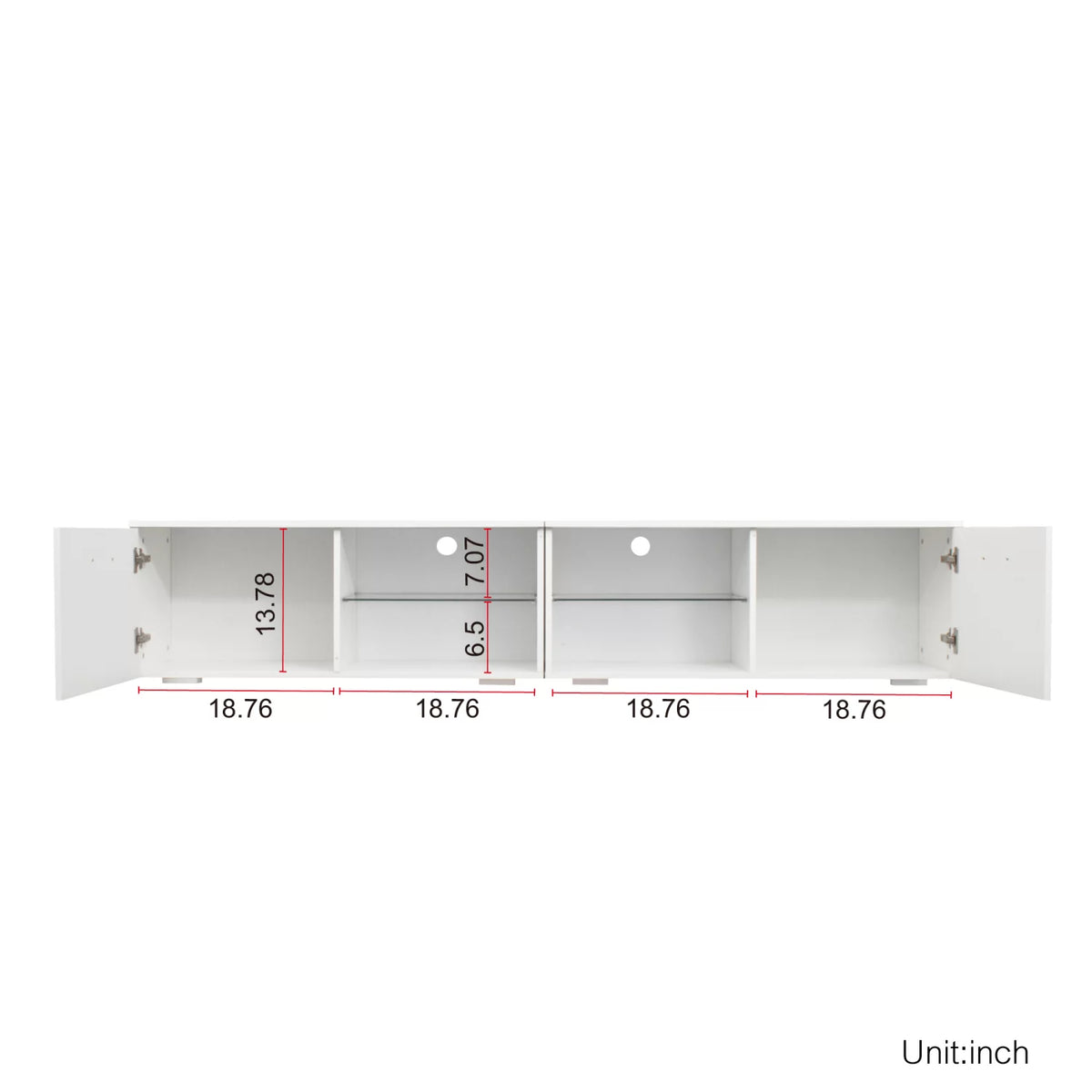 White TV Stand with Double Aluminum Lamp S650
