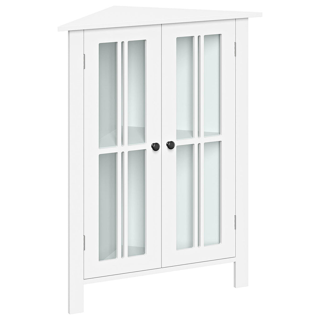 White Two Door Corner Cabinet V31505
