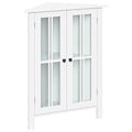 White Two Door Corner Cabinet V31505