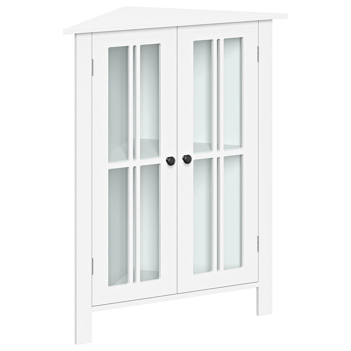 White Two Door Corner Cabinet V31505