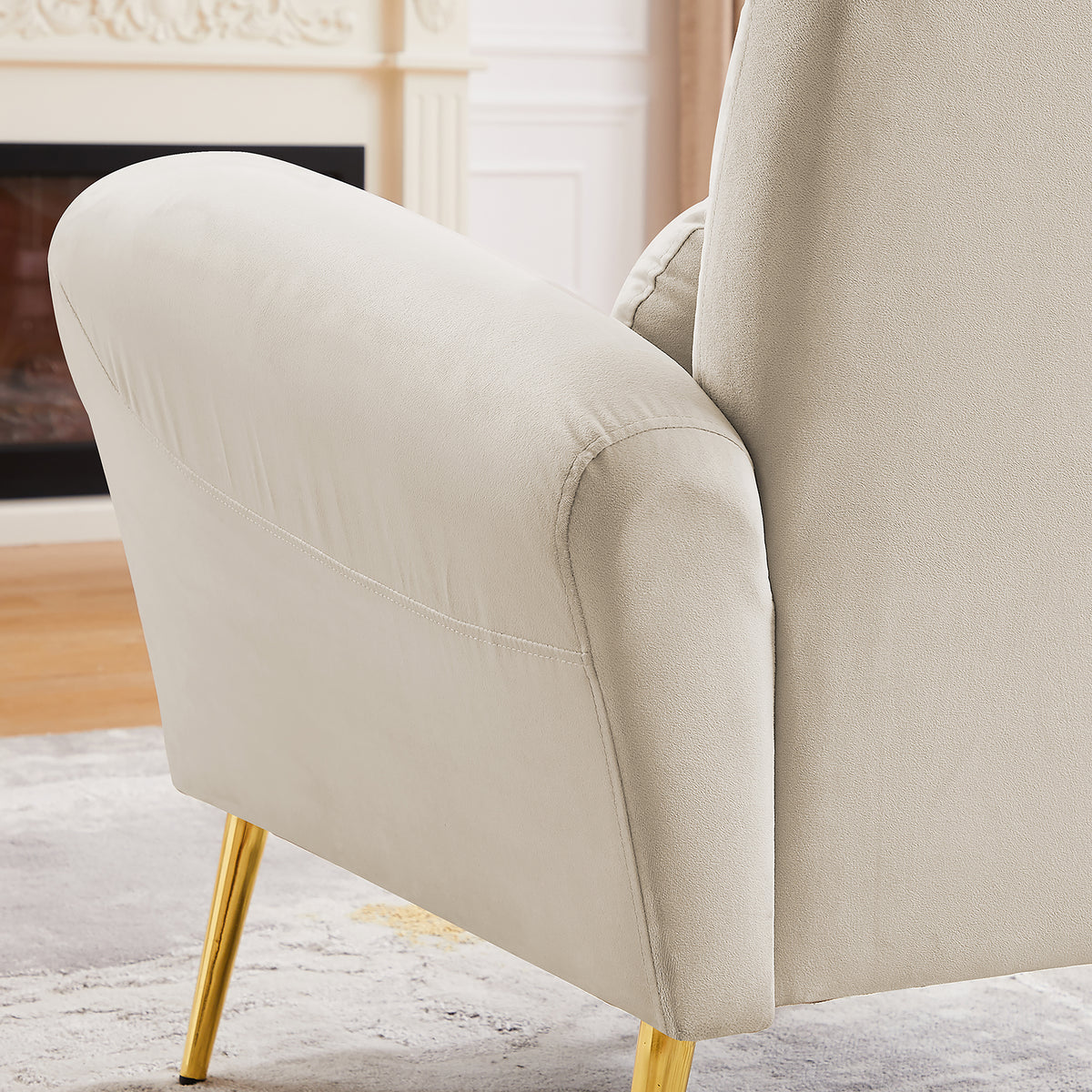 Blue Upholstered Armless Chair V8354