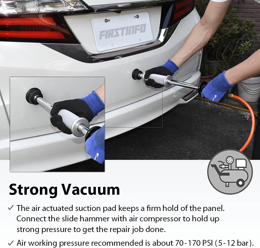 Pneumatic Auto Body Dent Puller Paintless Dent Repair Kit with 3-Piece Pads I651