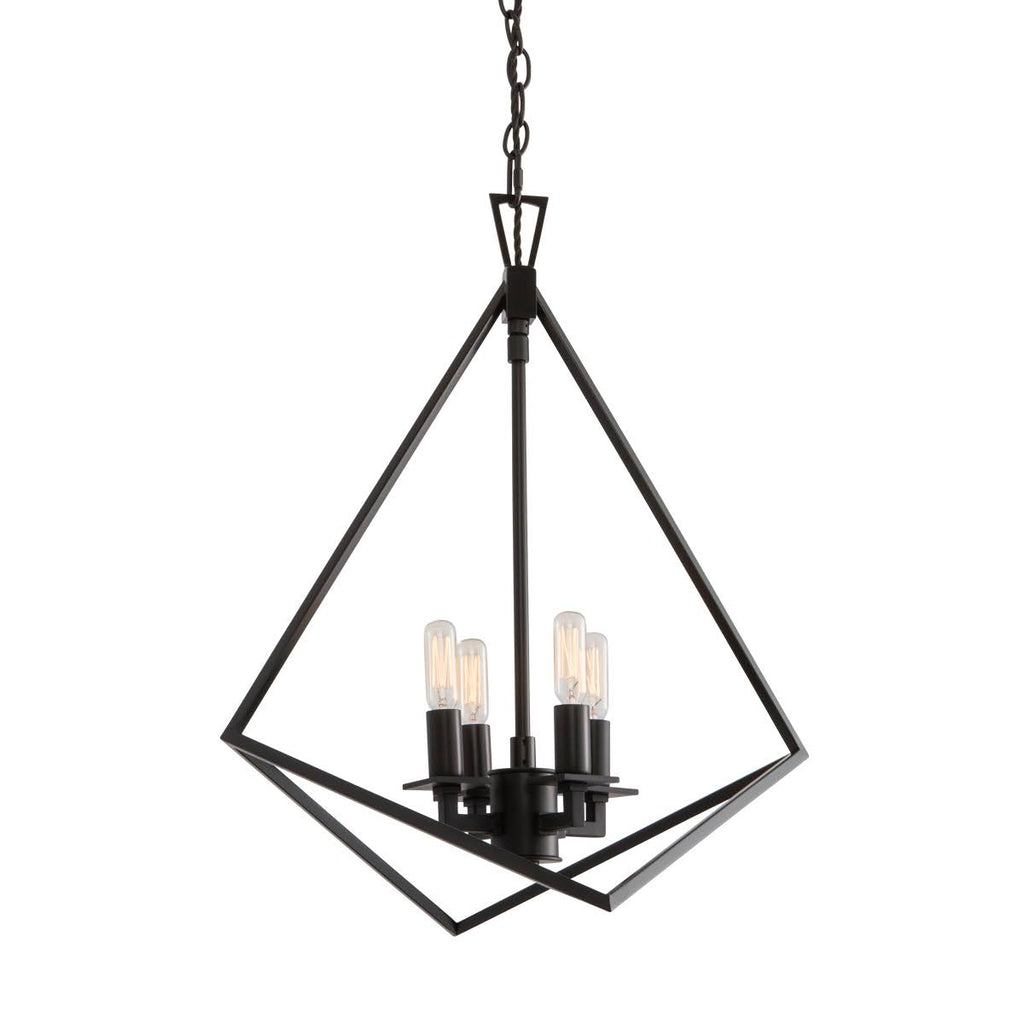 Four Light Cage Chandelier Matte Black Q671616