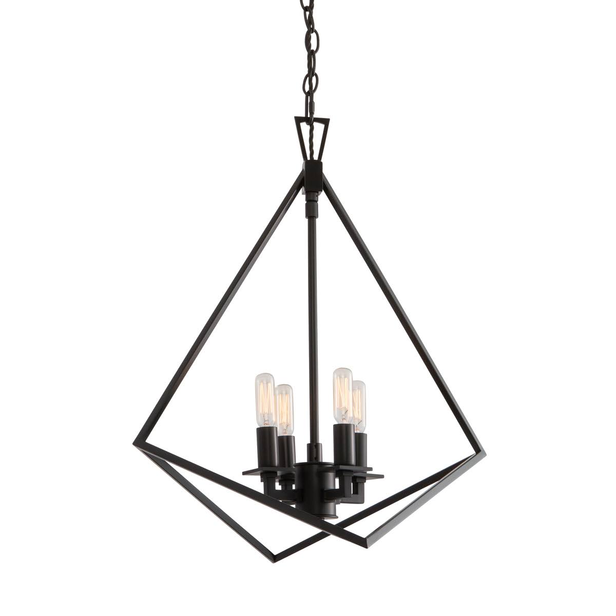 Four Light Cage Chandelier Matte Black Q671616