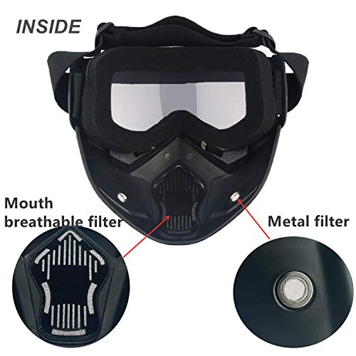 Motorcycle Goggles with Removable Face Mask G2148