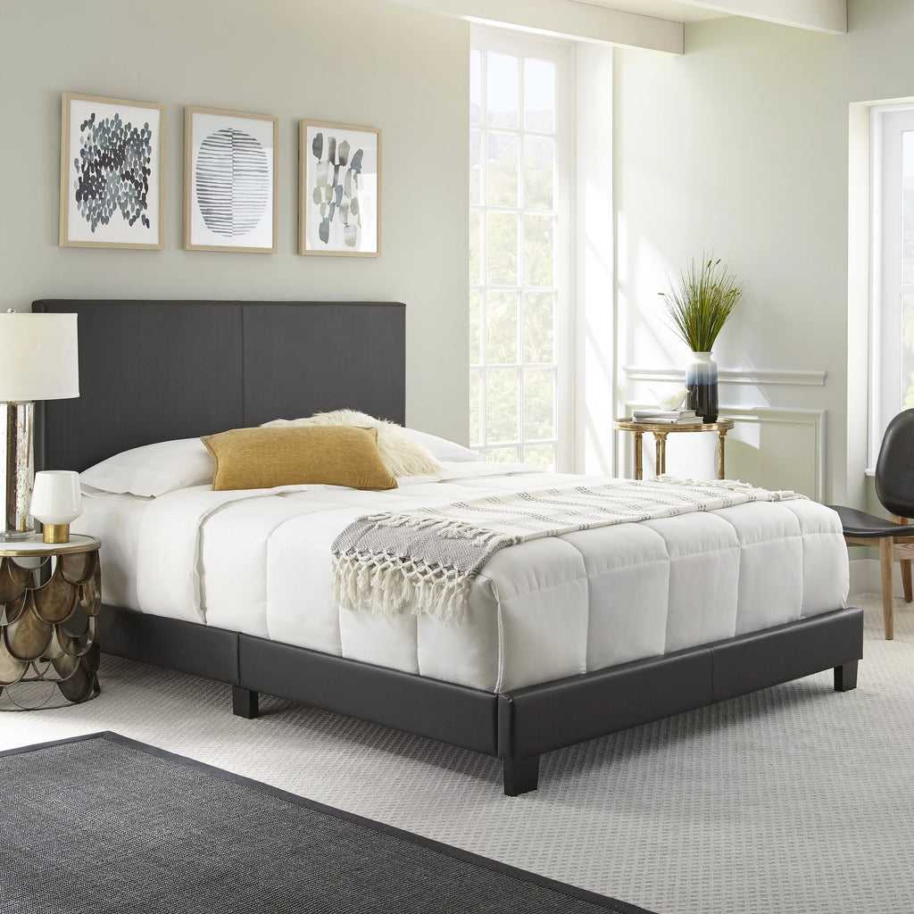 Queen Upholstered Platform Bed V53605