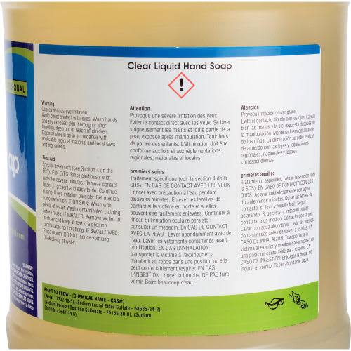 Clear Liquid Hand Soap - Case of Four 1 Gallon Bottles N47748