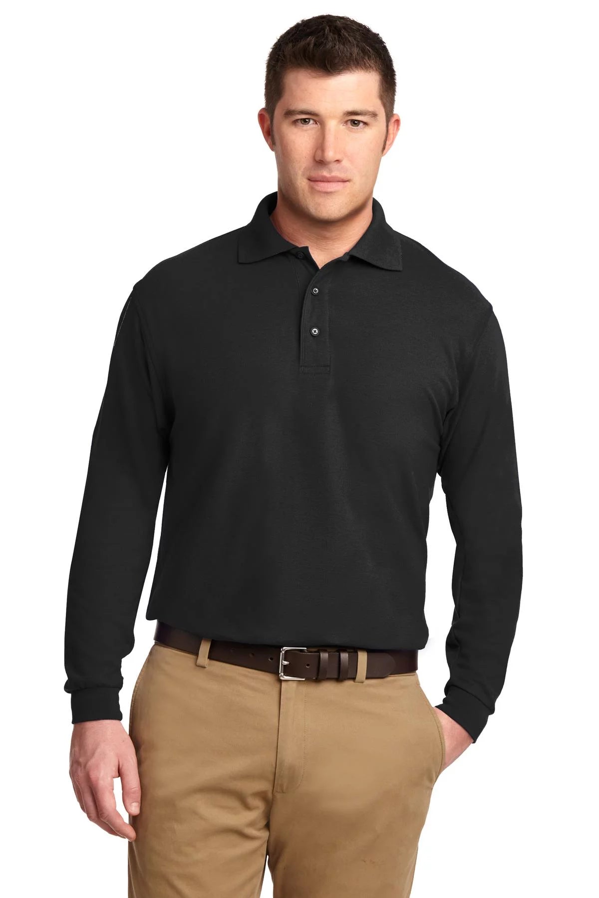 Long Sleeve Polo Black XL V52866